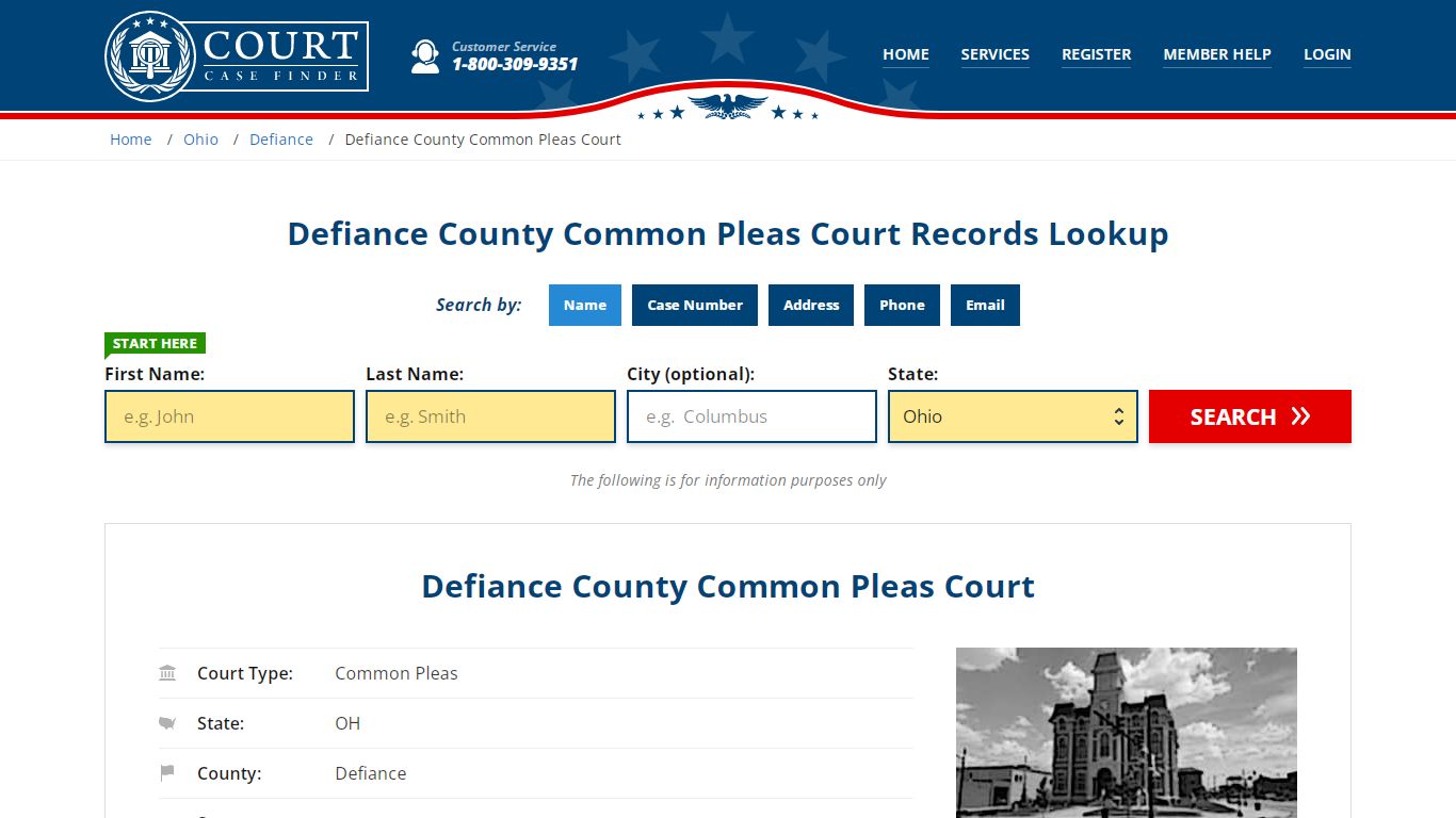 Defiance County Common Pleas Court Records Lookup